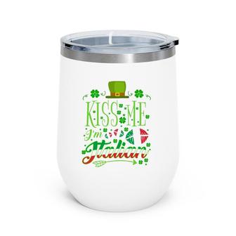 Kiss Me I'm Italian St Patrick's Day Italian Wine Tumbler | Mazezy