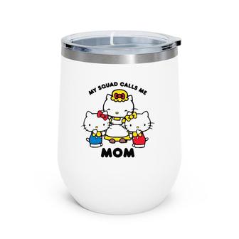 Kitty Mom Squad Mother Gift Wine Tumbler | Mazezy
