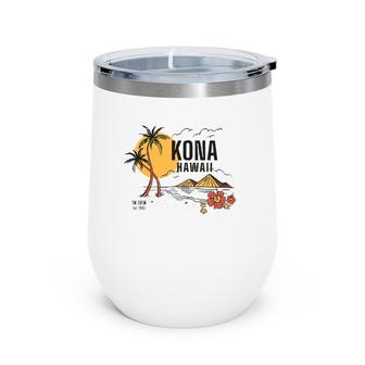Kona Hawaii Island Vacation Wine Tumbler | Mazezy