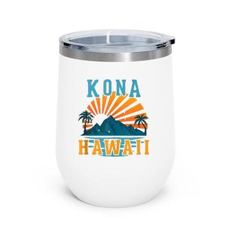 Kona Hawaii Sunset Beach Ocean Wine Tumbler | Mazezy