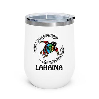 Lahaina Tribal Turtle Hawaiian Design Souvenir Gift Wine Tumbler | Mazezy