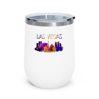 Las Vegas Skyline Nevada Lovers Gift Wine Tumbler | Mazezy