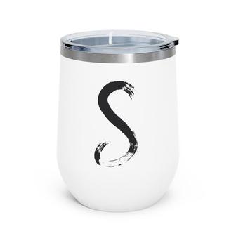 Letter S Alphabet Initial Of Names And Words Spelling Wine Tumbler | Mazezy