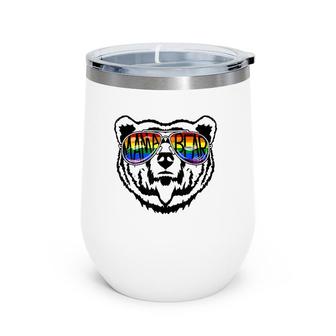 Lgbtq Mama Bear Proud Mom Momma Ally Rainbow Flag Pride Wine Tumbler | Mazezy
