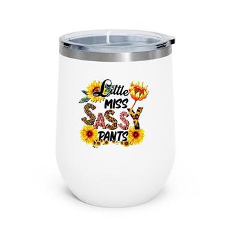 Little Miss Sassy Pants Cowhide Sunflower Leopard Western Wine Tumbler | Mazezy AU
