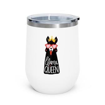 Llama Queen Funny Quote Llamas Alpaca Lover Gift For Women Raglan Baseball Tee Wine Tumbler | Mazezy