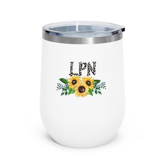 Lpn Leopard Text Sunflower Licensed Practical Nurse Gift Wine Tumbler | Mazezy