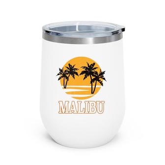 Malibu Retro 70'S Vintage Beach Vacation Gift Wine Tumbler | Mazezy
