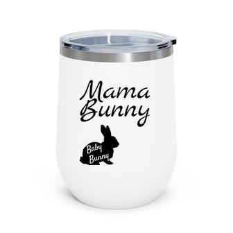 Mama Bunny Baby Bunny Easter Pregnancy Announcement Wine Tumbler | Mazezy