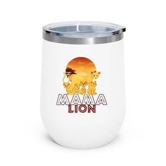Mama Lion - Big Cat Family Mother Children Tee Wine Tumbler | Mazezy