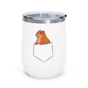 Marmot In A Pocket Funny Rodent Pocket Marmot Wine Tumbler | Mazezy
