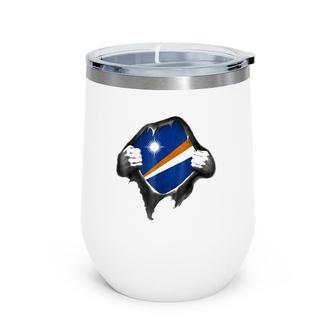 Marshall Islands Flag Marshallese Roots Dna Heritage Wine Tumbler | Mazezy