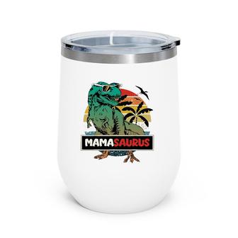 Matching Family Mamasaurusrex Mother's Day Mom Wine Tumbler | Mazezy