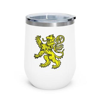 Medieval Royal Lion Distressed Gift Wine Tumbler | Mazezy