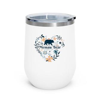 Memaw Bear Floral Mother's Day Wine Tumbler | Mazezy