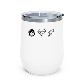 Meme Stock Ape Diamond Hands To The Moon Wine Tumbler | Mazezy