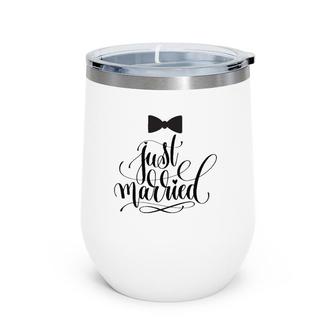 Men Just Married Broom Wedding Wine Tumbler | Mazezy