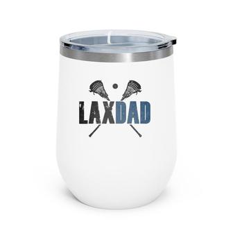 Mens Lax Dad Lacrosse Player Father Parent Coach Gift Vintage Wine Tumbler | Mazezy