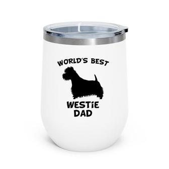 Mens World's Best Westie Dad Dog Owner Wine Tumbler | Mazezy