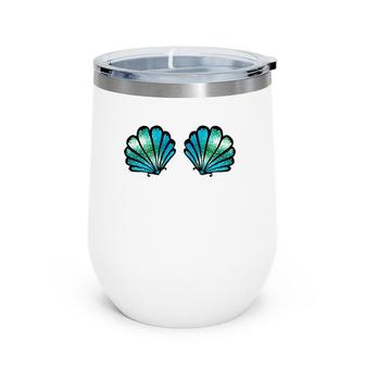 Mermaid Seashell Bra Shell Bra Top Party Costume Halloween Wine Tumbler | Mazezy