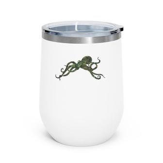Military Octopus Camo Print Us Mollusc Veteran Men Gift Wine Tumbler | Mazezy
