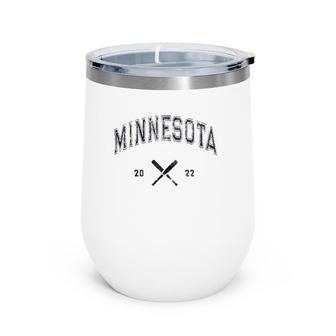 Minnesota Baseball State Softball Love Mn 2022 Vintage Wine Tumbler | Mazezy