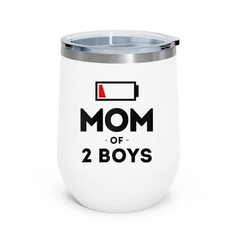 Mom Of 2 Boys Clothing Gift For Mother Wife Mom Funny Women Wine Tumbler | Mazezy