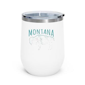 Montana Bison States Of Montana Wine Tumbler | Mazezy