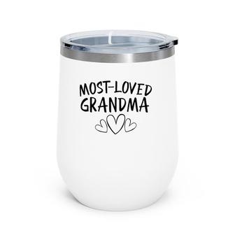 Most-Loved Grandma Hearts Cute Mother's Day Gifts Wine Tumbler | Mazezy