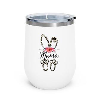 Mother's Day Easter For Mama Leopard Bunny Floral Wine Tumbler | Mazezy DE