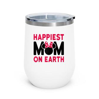 Mother's Day Happiest Mom Raglan Baseball Wine Tumbler | Mazezy
