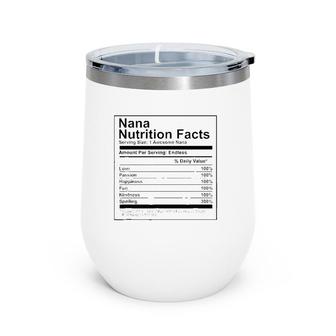 Nana Nutrition Facts - Nutritional Mother's Day Gift Wine Tumbler | Mazezy