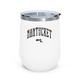 Nantucket Massachusetts Vintage City Wine Tumbler | Mazezy
