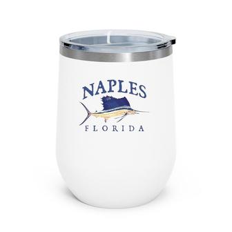 Naples Fl Florida Vintage Sailfish Wine Tumbler | Mazezy