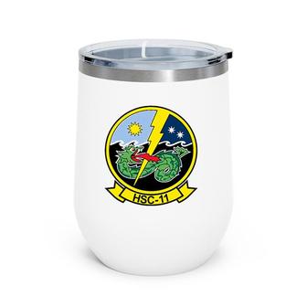 Navy Helicopter Sea Combat Squadron Hsc 11 Dragonslayers Wine Tumbler | Mazezy