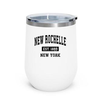 New Rochelle New York Ny Vintage Sports Design Black Design Wine Tumbler | Mazezy