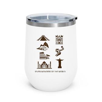 New Seven Wonders Of The World Geography Wine Tumbler | Mazezy
