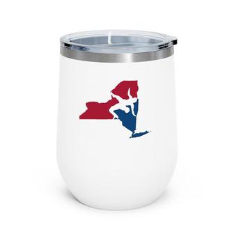 New York Wrestling Vintage Wine Tumbler | Mazezy