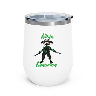 Ninja Granny Warrior Samurai Shadow Warrior Cool Grandma Wine Tumbler | Mazezy