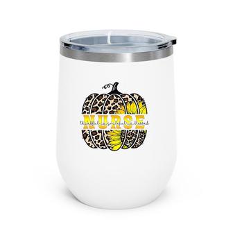 Nurse Thankful Grateful Blessed Leopard Pumpkin Thanksgiving Gift Wine Tumbler | Mazezy