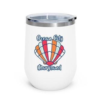 Ocean City Md Family Beach Vacation Scallop Shell Wine Tumbler | Mazezy