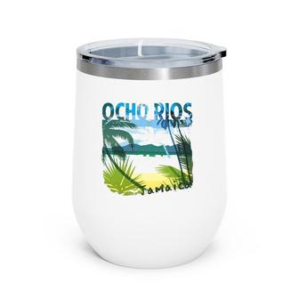 Ocho Rios Jamaica Beach Summer Matching Family Palms Tree Wine Tumbler | Mazezy