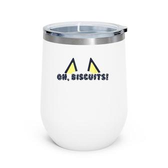 Oh Biscuits Mum Dad Kids Cartoon, Mothers Day Fathers Day Wine Tumbler | Mazezy