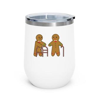 Old Couple Gingerbread Cute X-Mas Biscuit Funny Gift Wine Tumbler | Mazezy
