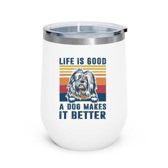 Old English Sheepdog Dog Gifts Funny Dog Dad Mom Men Women Wine Tumbler | Mazezy
