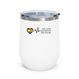 Orlando United One Pulse Heart Lgbt Pride Premium Wine Tumbler | Mazezy