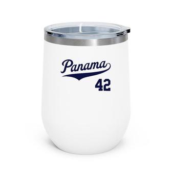 Panama Baseball Soccer Jersey Futbol Beisbol 42 Ver2 Wine Tumbler | Mazezy