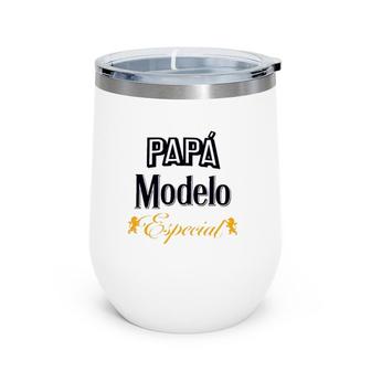 Papá Modelo Especial Mexican Beer Father's Day Wine Tumbler | Mazezy