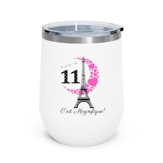 Paris Theme For Girls 11Th Birthday Wine Tumbler | Mazezy