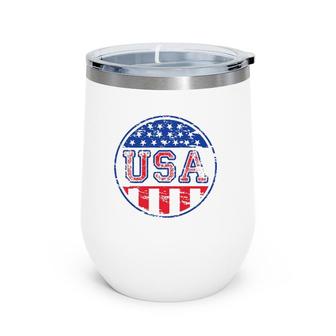 Patriotic America Usa Flag- For Proud Americans Wine Tumbler | Mazezy